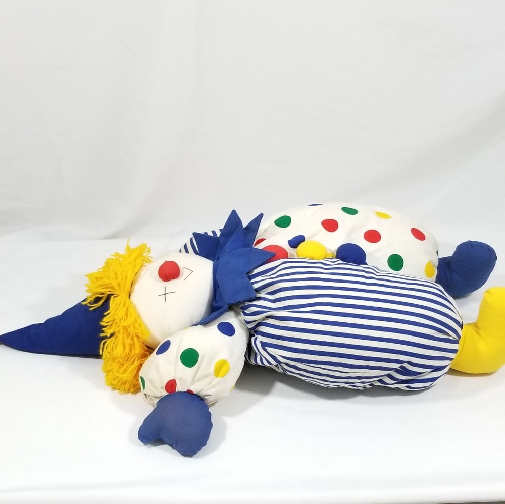 Pier 1 Import 32"x21" Plush Stuffed Circus Clown - Picture 6 of 7